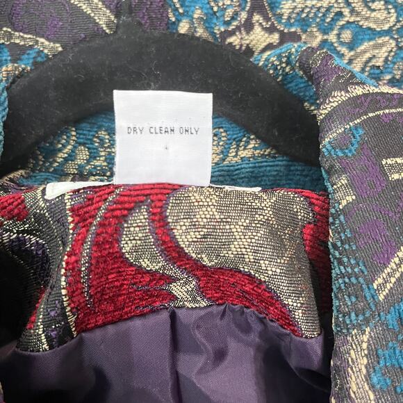 Erin London Blazer Jacket Womens 1X Floral Three-Button Lined‎ Artsy Mature Boho - Picture 7 of 9